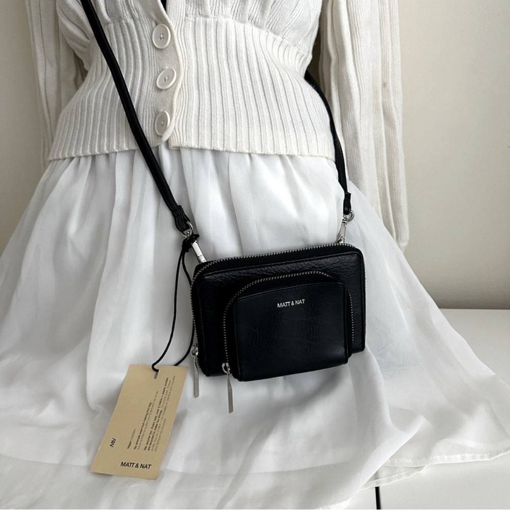 Matt & Nat Black Small Vegan Leather Crossbody Bag